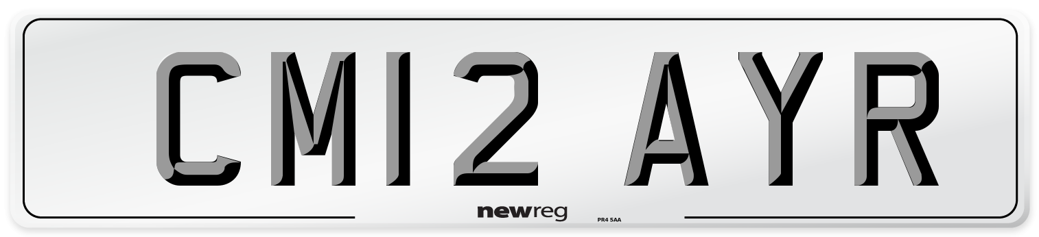 CM12 AYR Number Plate from New Reg